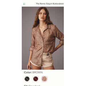 Anthropologie Remie Sequin Buttondown Small NWT!
